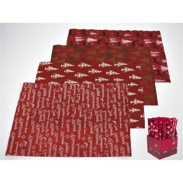 Salava mantel rojo decorado 29x45CM.