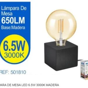 Lámpara de mesa LED madera