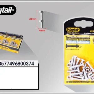 Tornillo hexagonal 4x21mm más tuerca M4