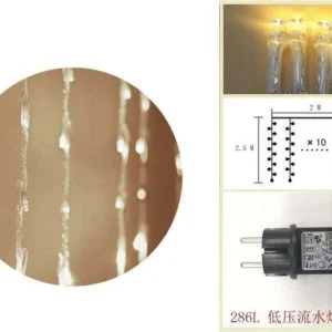 Cortina flujo agua blanco 286 LED