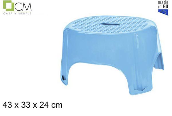 Step taburete bajo azul claro