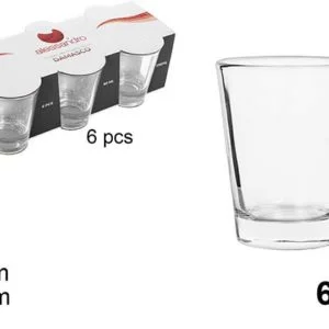 Set vaso chupito Damasco 60ml.