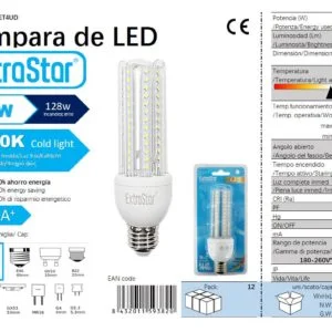 Bombilla led 4u  e27/16w 6500k luz dia cj96