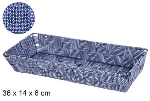 Cesta nylon azul 36x14x6cm.