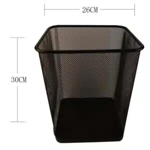 Cubo basura metalico negro 26x30cm