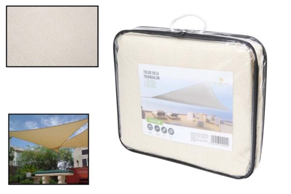 Toldo vela triangular beige 5*5*5 m.
