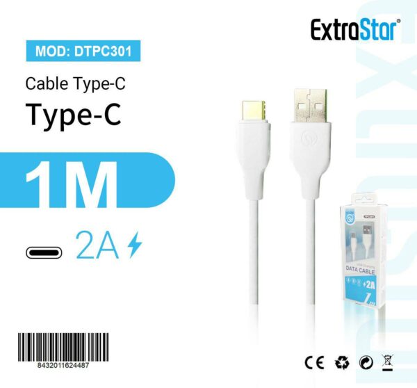 Cable USB Type-C 1m. 2A