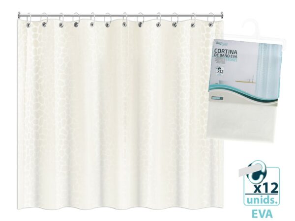 Cortina baño eva 180x180cm stones