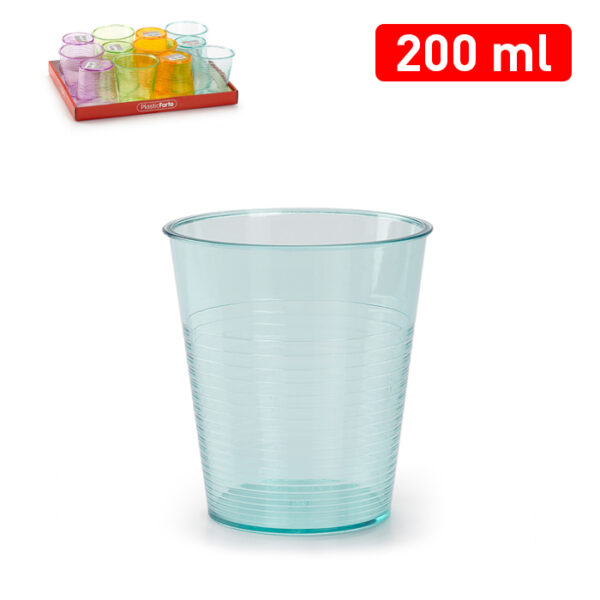 Vaso plástico verde translúcido 20ML