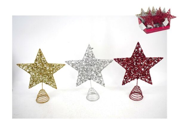 Punta de arbol estrella surt. 25 cm