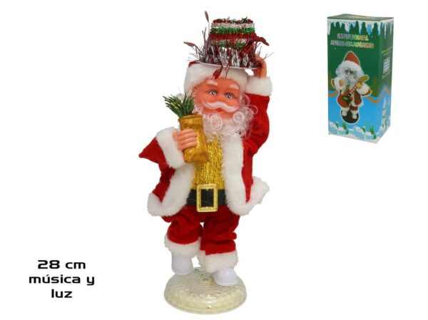 Santa claus c/música y luz 28cm