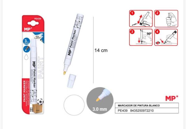 Marcador de pintura blanco punta 3mm