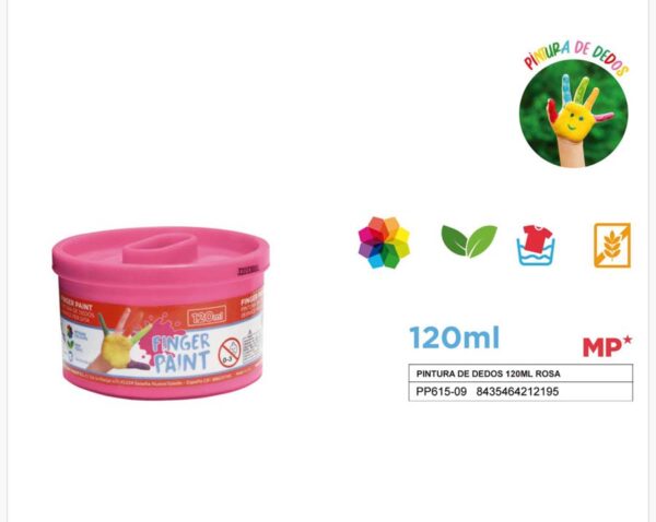 Pintura de dedos rosa 120ml.