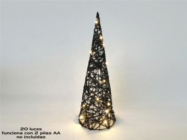 Cono black 20 luces blanco cálido 40cm