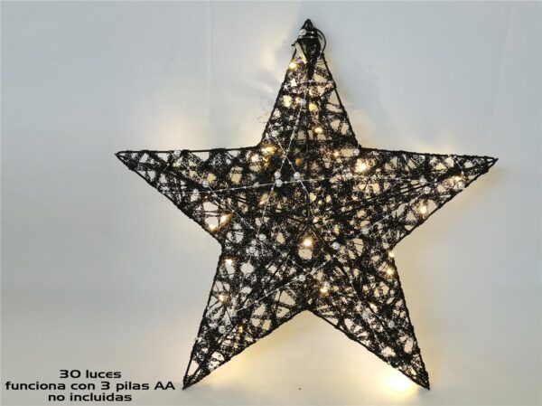 Estrella black 30luces blanco cálido 40c