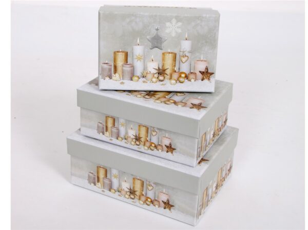 Set 3 cajas rectangulares velas