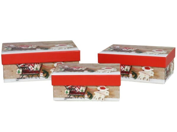Set 3 cajas rectangulares trineo