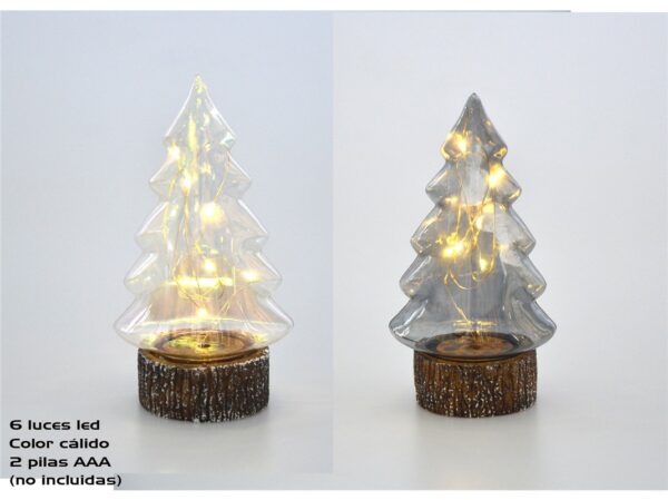 Base pino navidad cirstal ahumado 6led 1