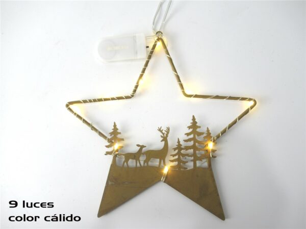 Estrella colgante c/9 leds 18cm