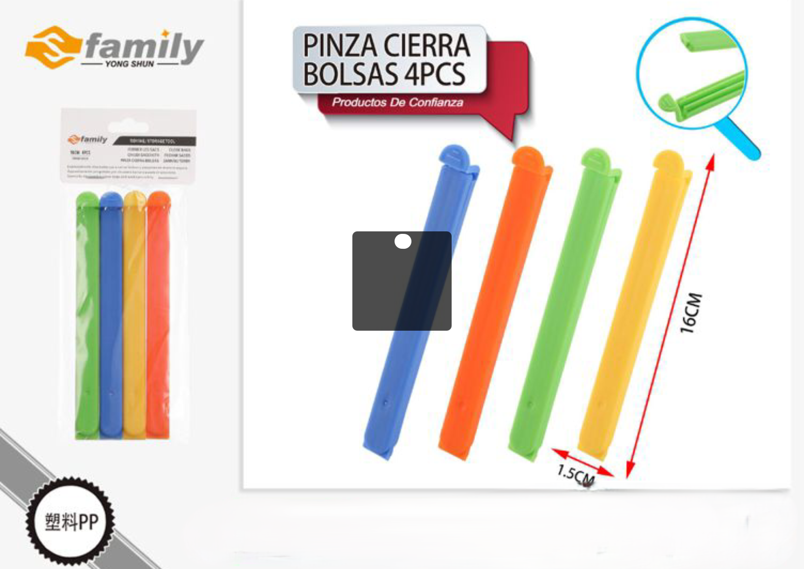 Pinza Cierra Bolsas 4Pcs