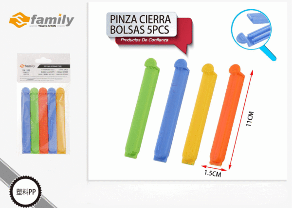 Pinza Cierra Bolsas 5Pcs