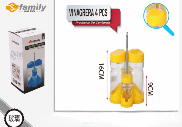Set Aceitera Y Vinagrera 4 Pcs