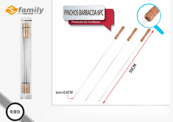Pinchos Barbacoa 6Pc 45Cm