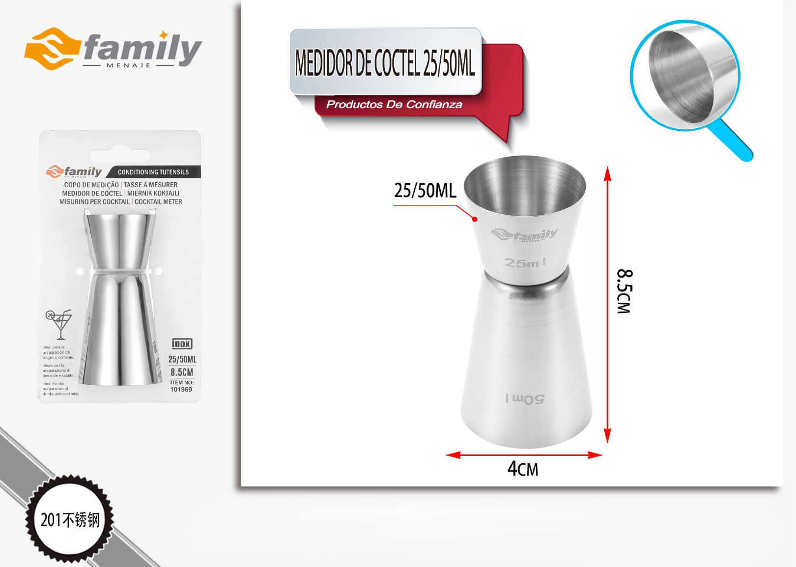 Medidor De Ctel 25/50Ml