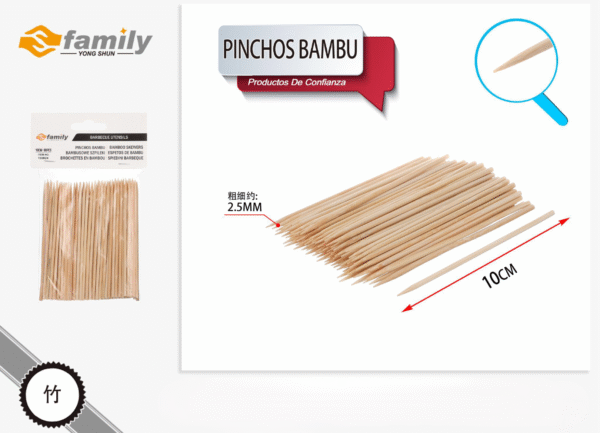 Pinchos Bambu 2.5Mm*10Cm 80Pcs