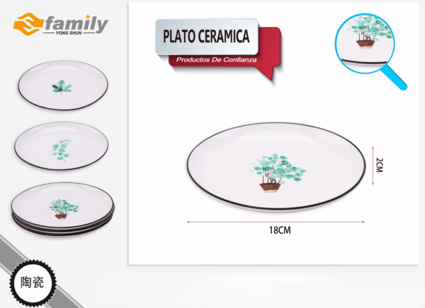 Plato Ceramica 18*2Cm