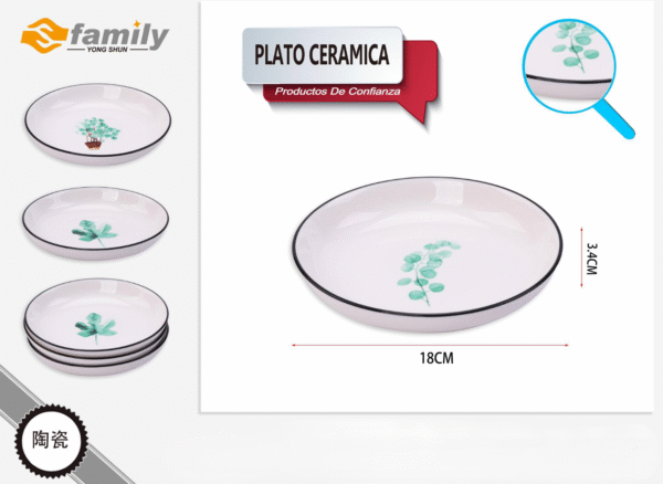 Plato Ceramica 18*3.4Cm
