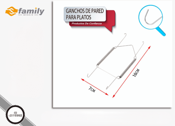Ganchos De Pared Para Platos 16*7Cm