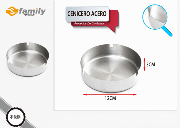 Cenicero Acero 12Cm