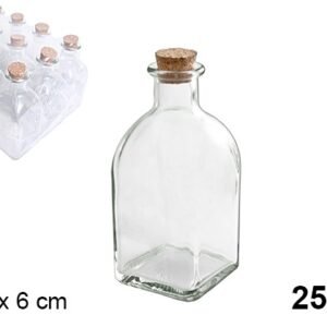 Botella Cristal Frasca Natural Corcho 1/4 L