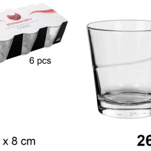 Vaso Cristal Pack 6 Agua Conic 260ml