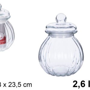 Bote Cristal Calabaza Hermtico 2,6 L.