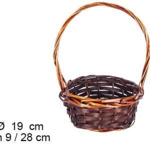 Cesta Mimbre Redonda Caoba 19x19x9 cm