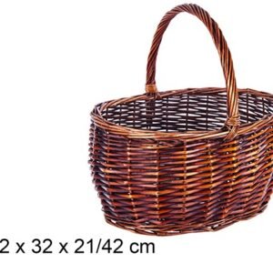 Cesta Mimbre Ovalada Caoba 42x32x21/42cm