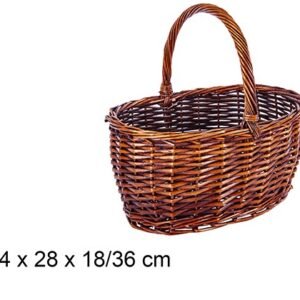 Cesta Mimbre Ovalada Caoba 34x28x18/36cm