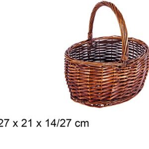Cesta Mimbre Ovalada Caoba 27x21x14/27cm