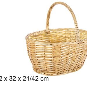 Cesta Mimbre Ovalada Miel 42x32x21/42 cm
