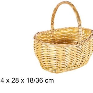Cesta Mimbre Ovalada Miel 34x28x18/36cm