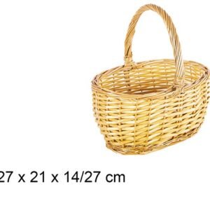 Cesta Mimbre Ovalada Miel 27x21x14/27cm
