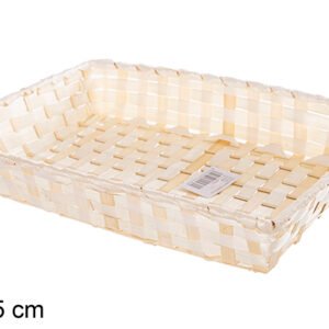 Cesta Bamb Rectangular Natural 35x25 cm