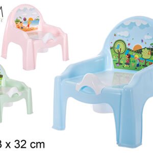 Silla Bebe Orinal Con Dibujo Infantil Colores Pastel