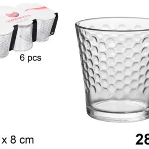 Pack 6 Vaso Cristal Agua Verona 280 ml