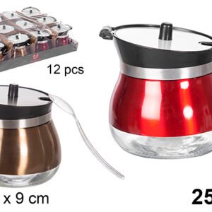 Azucarero De Cristal Y Metal Color 250 ml