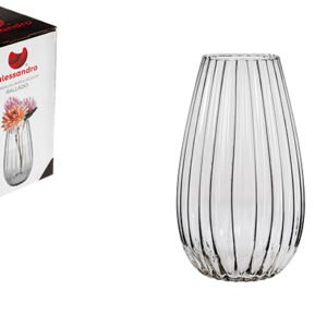 Florero Cristal Rallado 20 cm