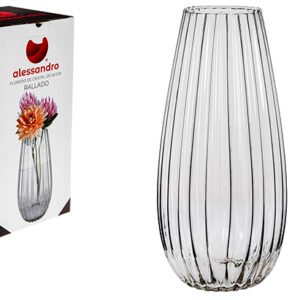 Florero Cristal Rallado 40 cm