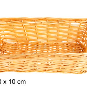 Cestas Mimbre Rectangular Miel 40x30x10cm